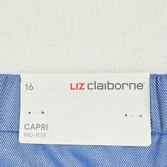 Liz Claiborne Women's Capri Pants Size 16 Blue Mid Rise Zip/Elastic Back NWT - Picture 5 of 12